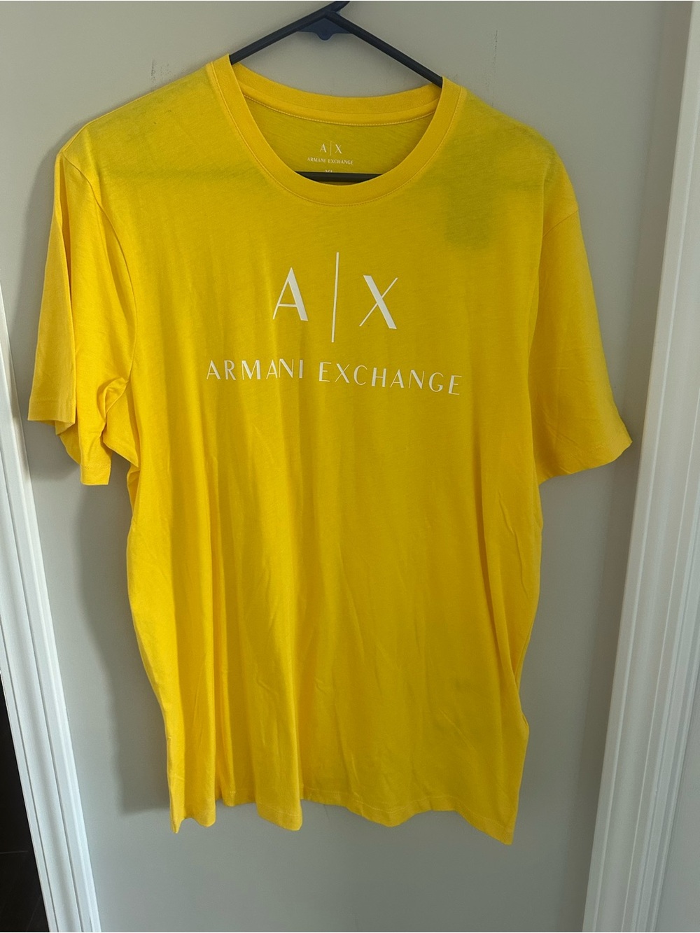 Armani Exchange Bright Yellow A|X Logo Short Sleeve Tee